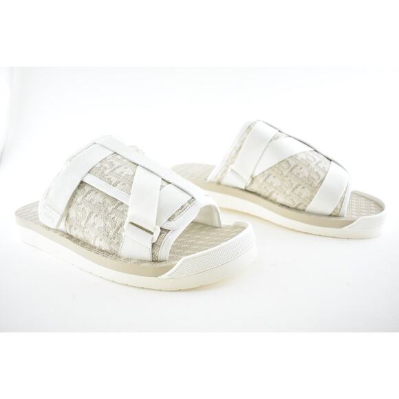 Dior Men Alpha Sandal White Beige Oblique Jacquard Logo Flat Slide Slip On 45 12 - Picture 4 of 12